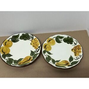 Vintage Stangl Pottery Sculptured Fruit‎ 2 Luncheon or Salad Plate Hand Painted